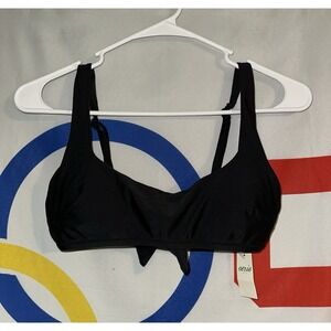 NWT Aerie Scoop Bikini Top Womens Small Black Swim